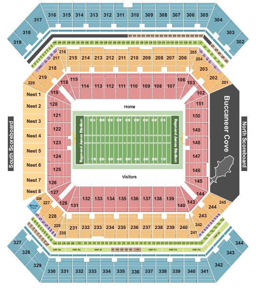 Raymond James Stadium Tampa Bay Buccaneers Seating Chart